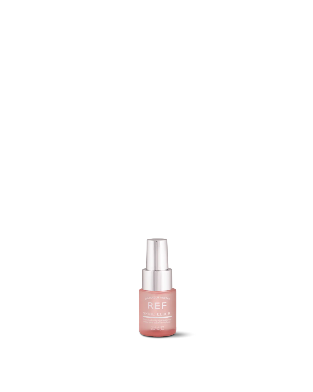 REF Stockholm Shine Elixir 30ml — official front product shot on white background of the smaller travel-size bottle. Source: refstockholm.com official product page (shine-elixir-30ml).