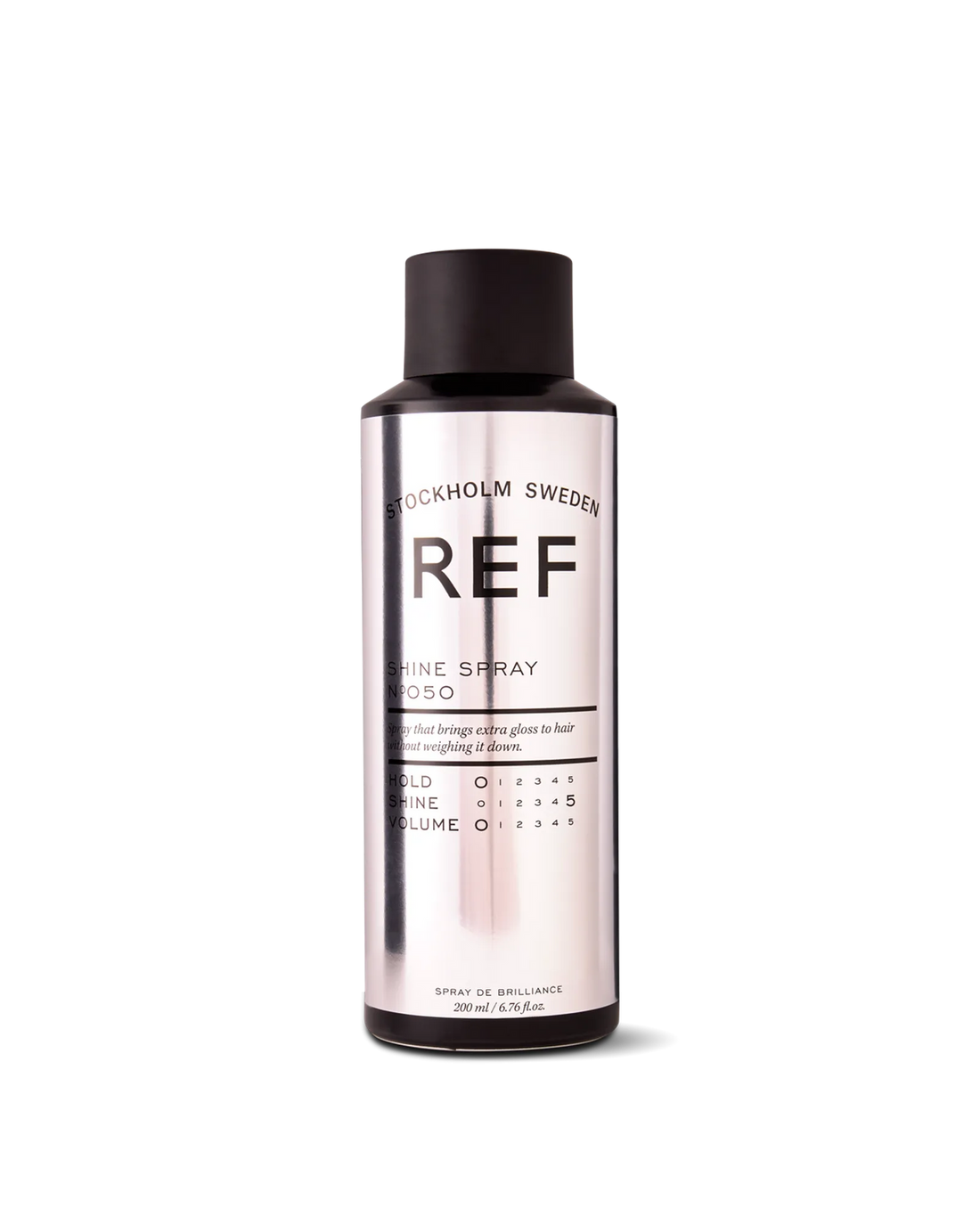 REF Stockholm Shine Spray N°050 (200ml) — official front bottle/pack shot, from the product page on refstockholm.com