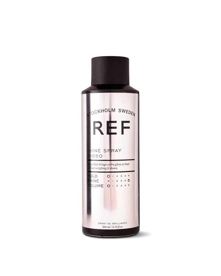 REF Stockholm Shine Spray N°050 (200ml) — official front bottle/pack shot, from the product page on refstockholm.com