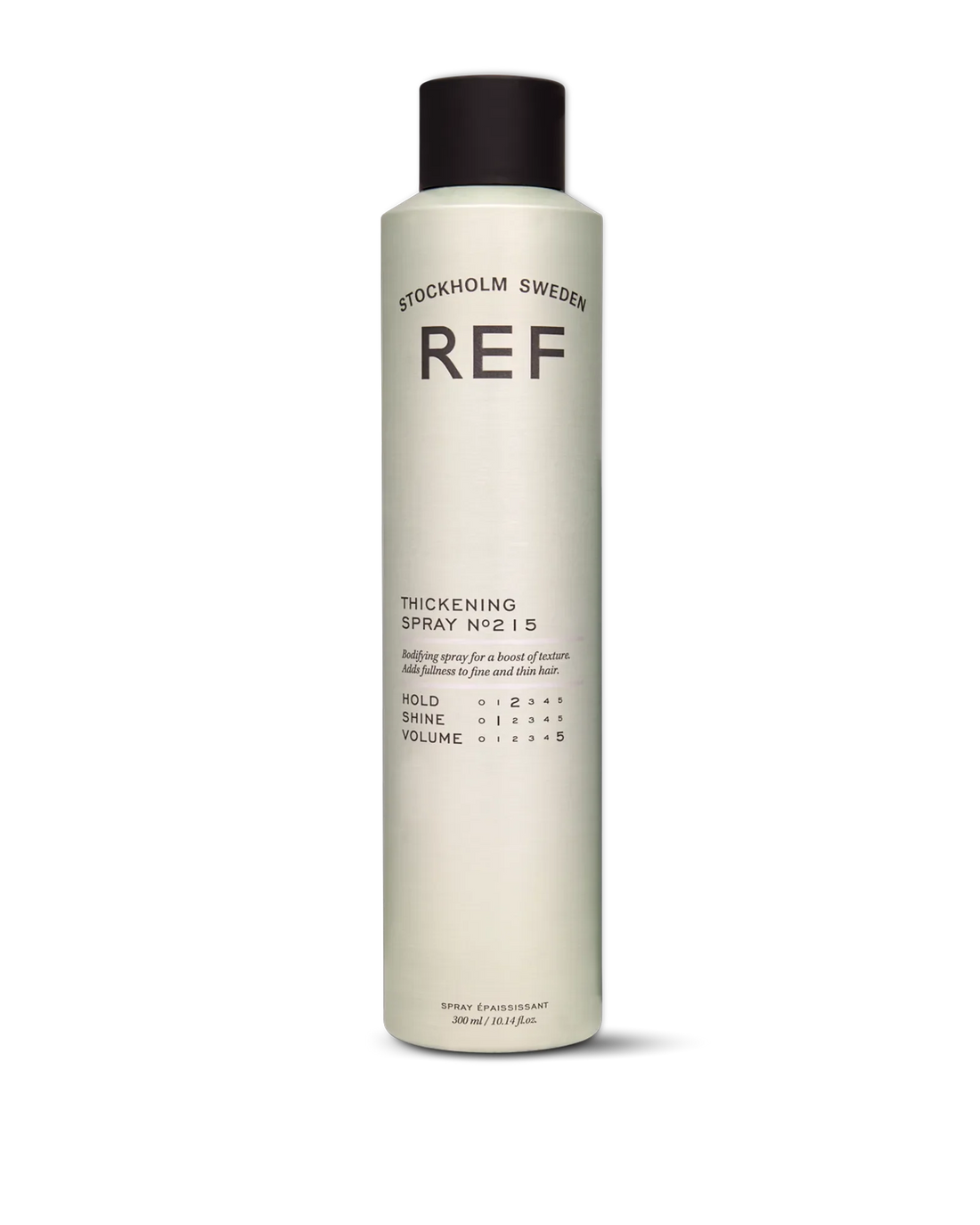 Official REF Stockholm front pack shot of Thickening Spray N°215 (300ml) on white background, from the refstockholm.com product page.