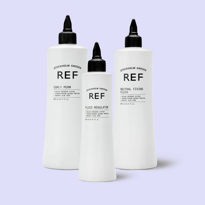 REF Stockholm Fluid Regulator bottle, part of Curly Perm system