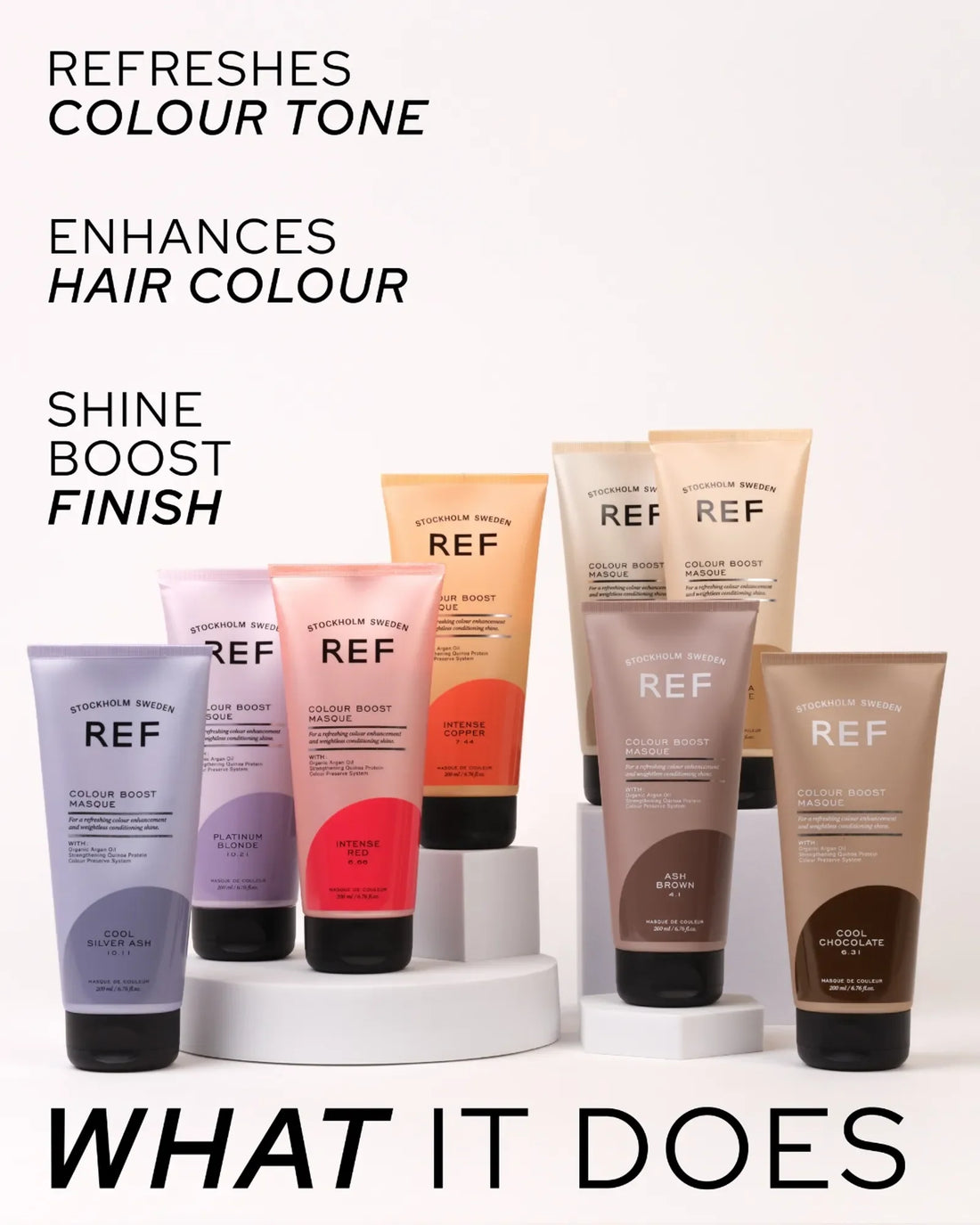 REF Colour Boost Masque shade range