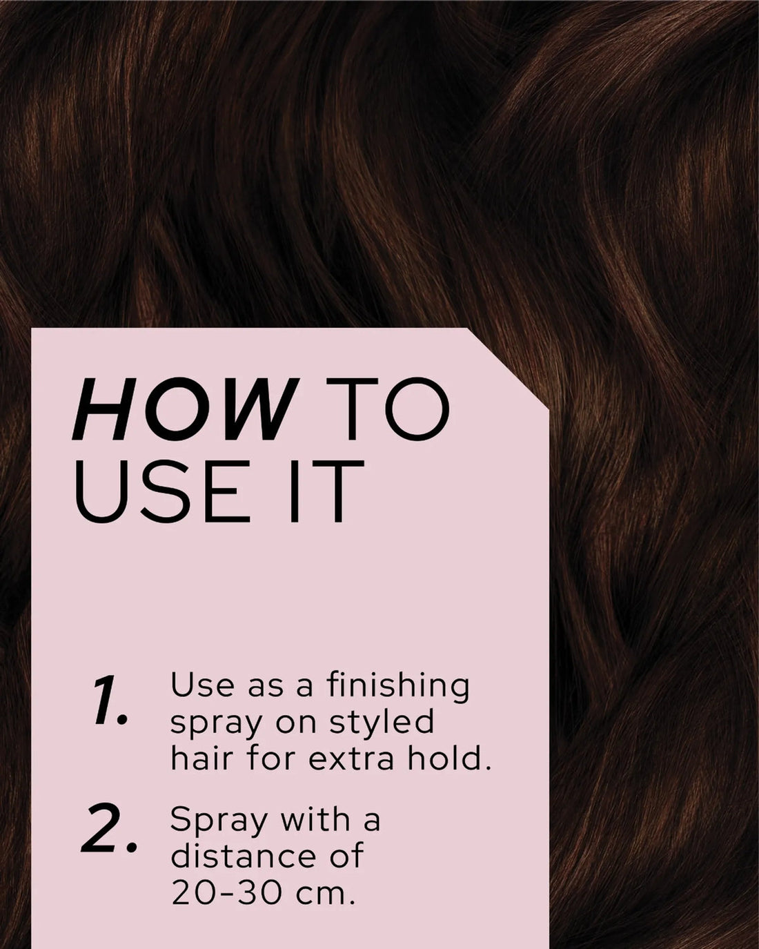 REF Stockholm Flexible Spray N°333 — official lifestyle/in-use image from refstockholm.com product gallery ('How To Use It') over a styled-hair background, with usage instructions.