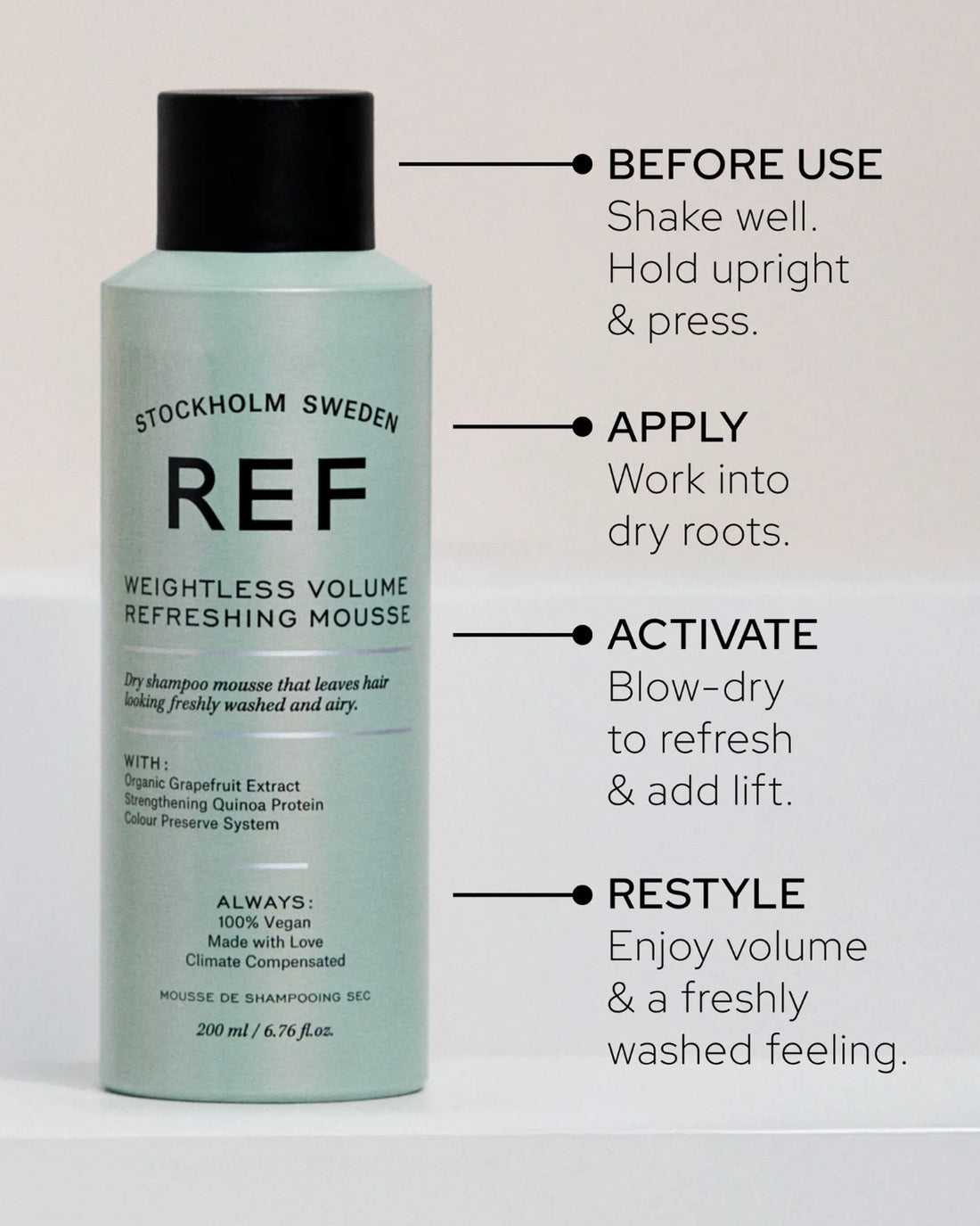 REF Stockholm Weightless Volume Refreshing Mousse - detail shot