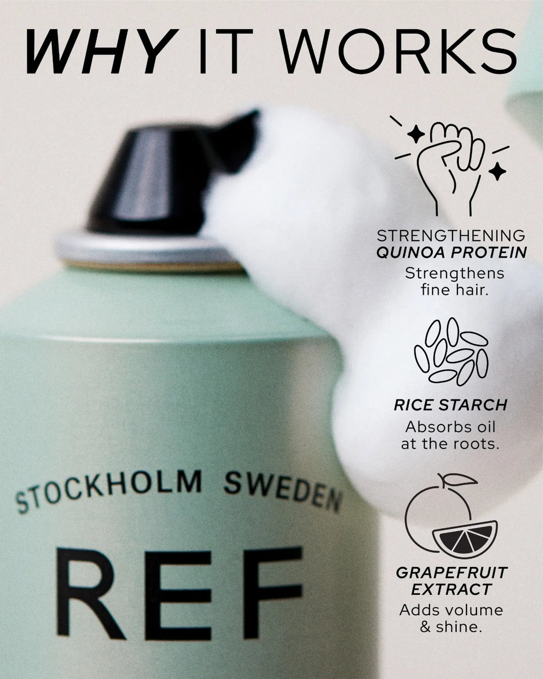 REF Stockholm Weightless Volume Refreshing Mousse - alternate angle